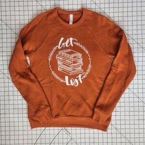 Bella Canvas Book Lover Sponge Fleece Cozy Screen Printed Sweatshirt Size S NWOT